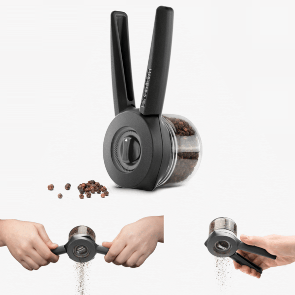 Ortwo Lite is a spice mill that grinds one-handed or two.