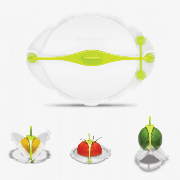Savel is a flexible food saver that covers cut food.