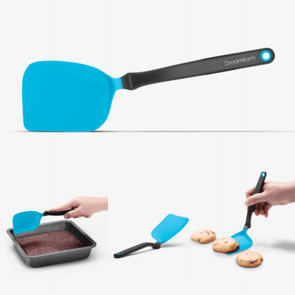 Mini Chopula is a flexible cookie turner that slices into the corners of brownie pans.